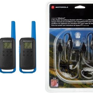 Motorola Talkabout T270TP FRS Radios (paquete de 3) Paquete con 1518 auriculares de vigilancia (paquete de 2) Motorola Talkabout T270TP FRS Radios (paquete de 3) Paquete con 1518 auriculares de vigilancia (paquete de 2)