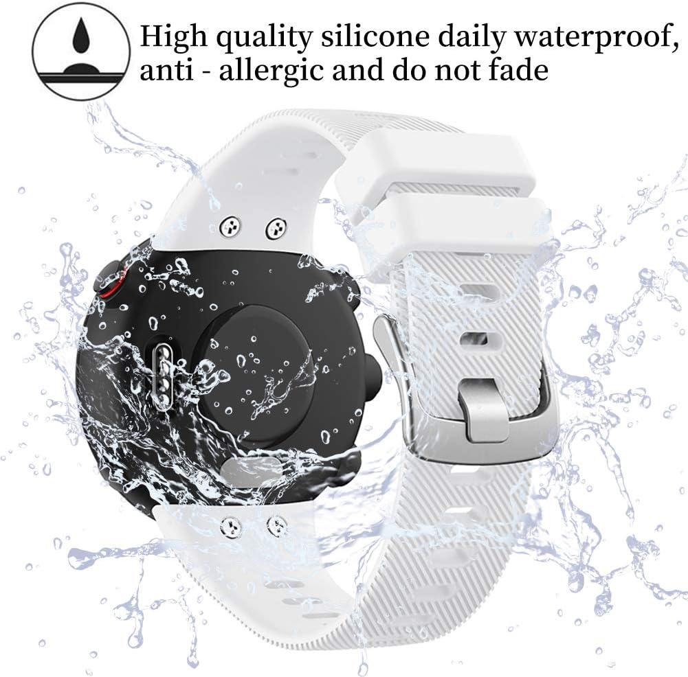 Watbro Compatible con Garmin Forerunner 45, correa de repuesto deportiva de silicona suave, pulsera de fitness para Garmin Forerunner 45 Smartwatch