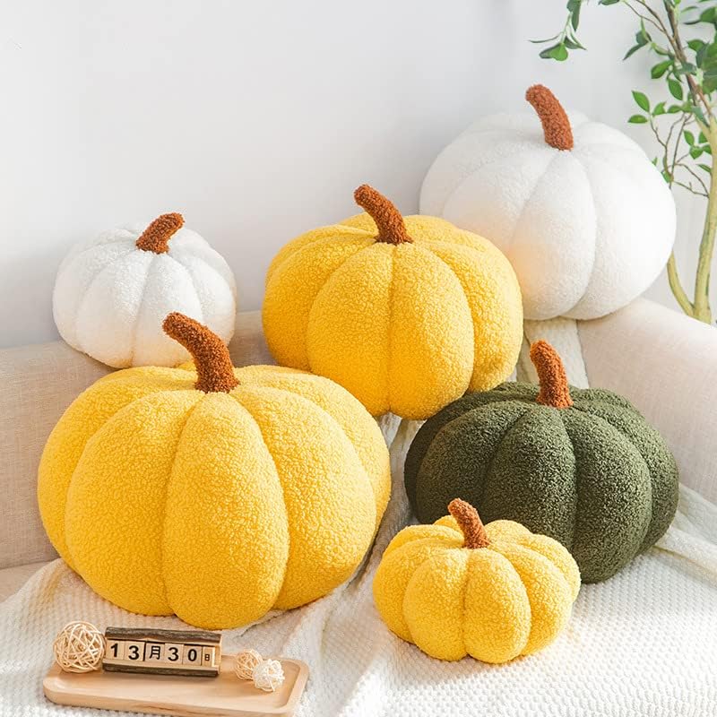 Almohada de calabaza 3D para abrazar, peluche de calabaza esponjosa, almohada de calabaza para sofá, calabaza para decoración del hogar, Halloween,