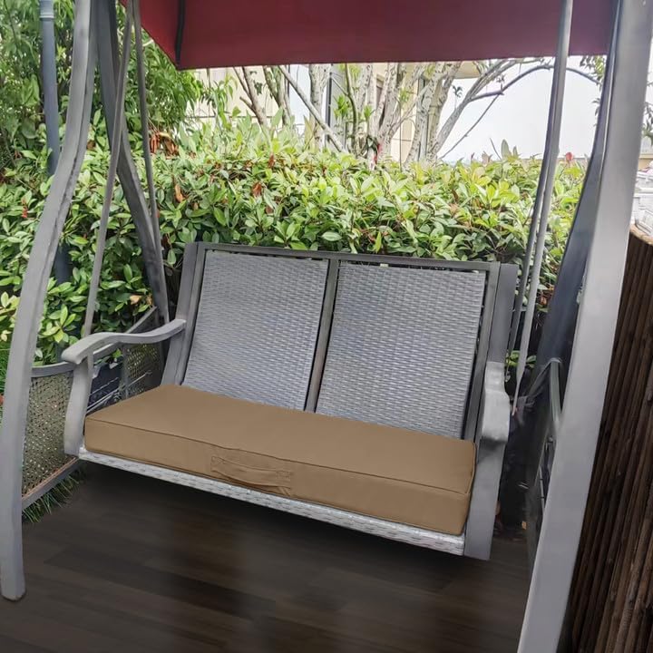Faible Poisson Cojín de banco para exteriores, 60 x 18 pulgadas, impermeable, cojines para columpios de porche, muebles de jardín, patio, cojines