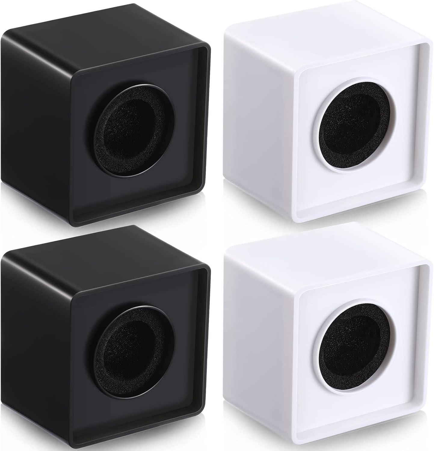 4 unidades de estación de bandera de micrófono, portátil, cuadrada, con forma de cubo, banderas de micrófono de espuma ABS, accesorios para