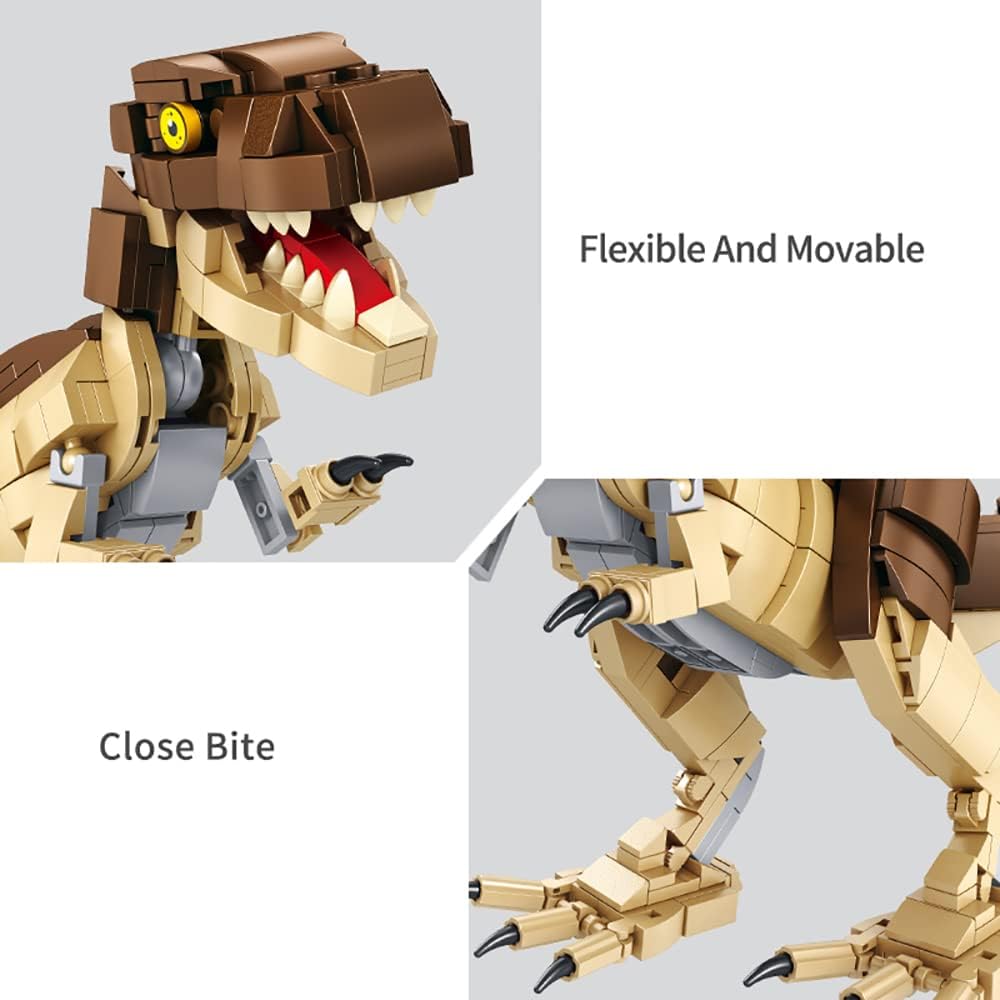 Juego de 906 piezas de bloques de construcción de tiranosaurio Rex y fósiles, juego de rompecabezas de dinosaurios jurásicos, colección de modelos