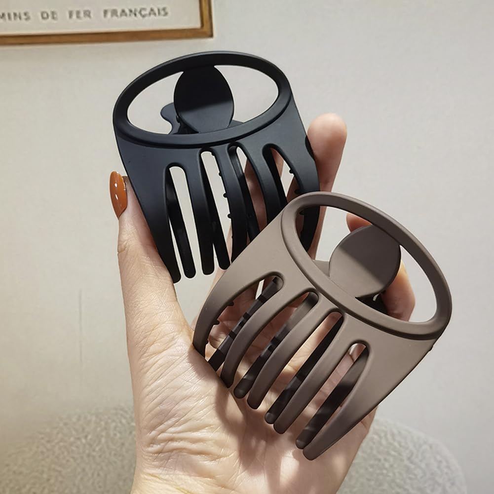 6 pinzas planas de cocodrilo para el cabello, pinzas de pelo curvadas francesas de 2.95 pulgadas, volumen mate, fuerte sujeción de plátano, pinzas