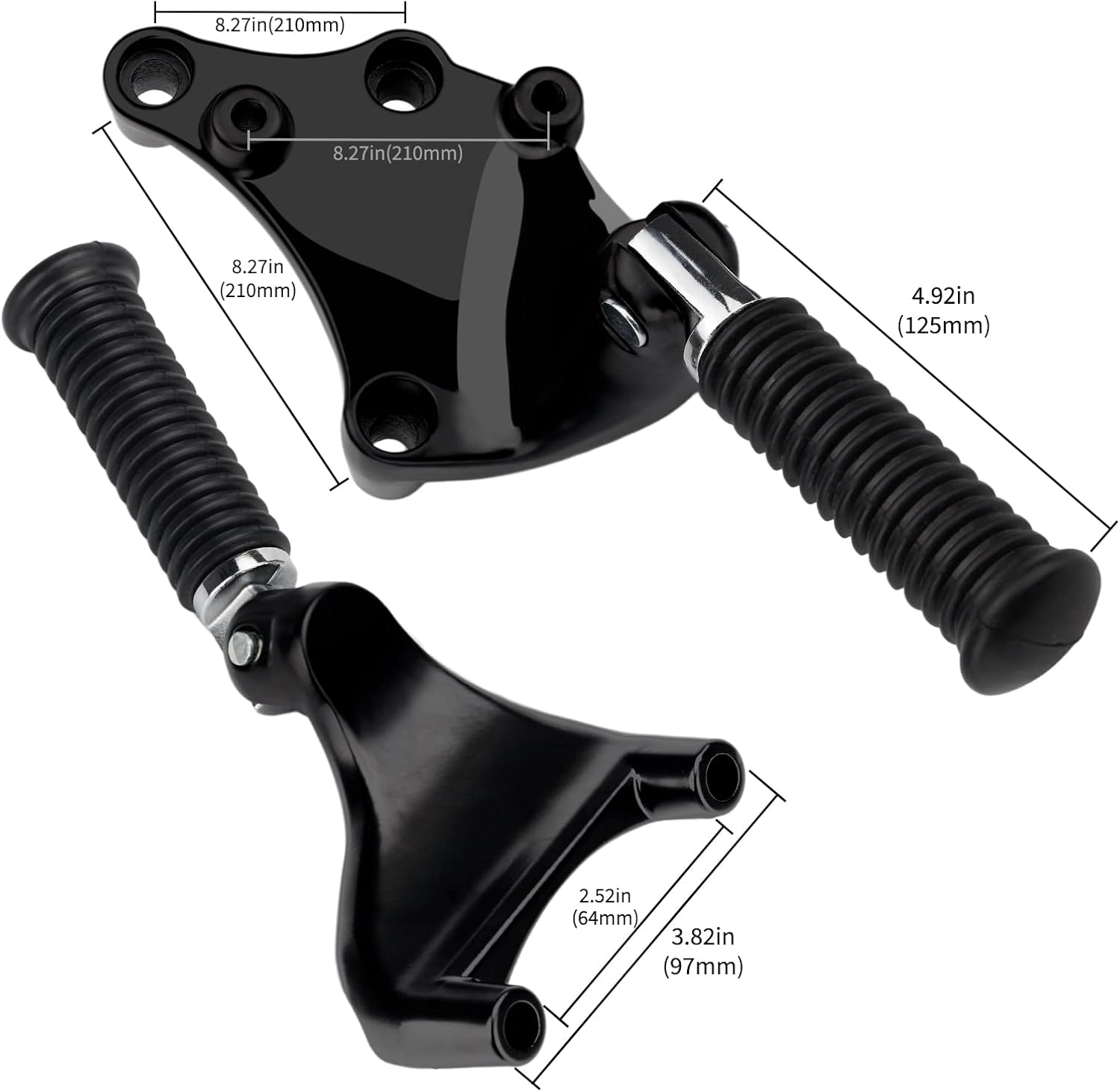 Estriberas de pasajero trasero para motocicleta, pedal negro con soporte de montaje compatible con Harley Sportster Iron XL 883 1200 X48 72 2014-2021