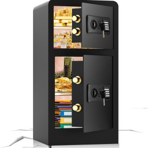 Caja de seguridad extra grande de 4.5 pies cúbicos, resistente al fuego, resistente al agua, con doble caja de seguridad, antirrobo y resistente a Caja de seguridad extra grande de 4.5 pies cúbicos, resistente al fuego, resistente al agua, con doble caja de seguridad, antirrobo y resistente a