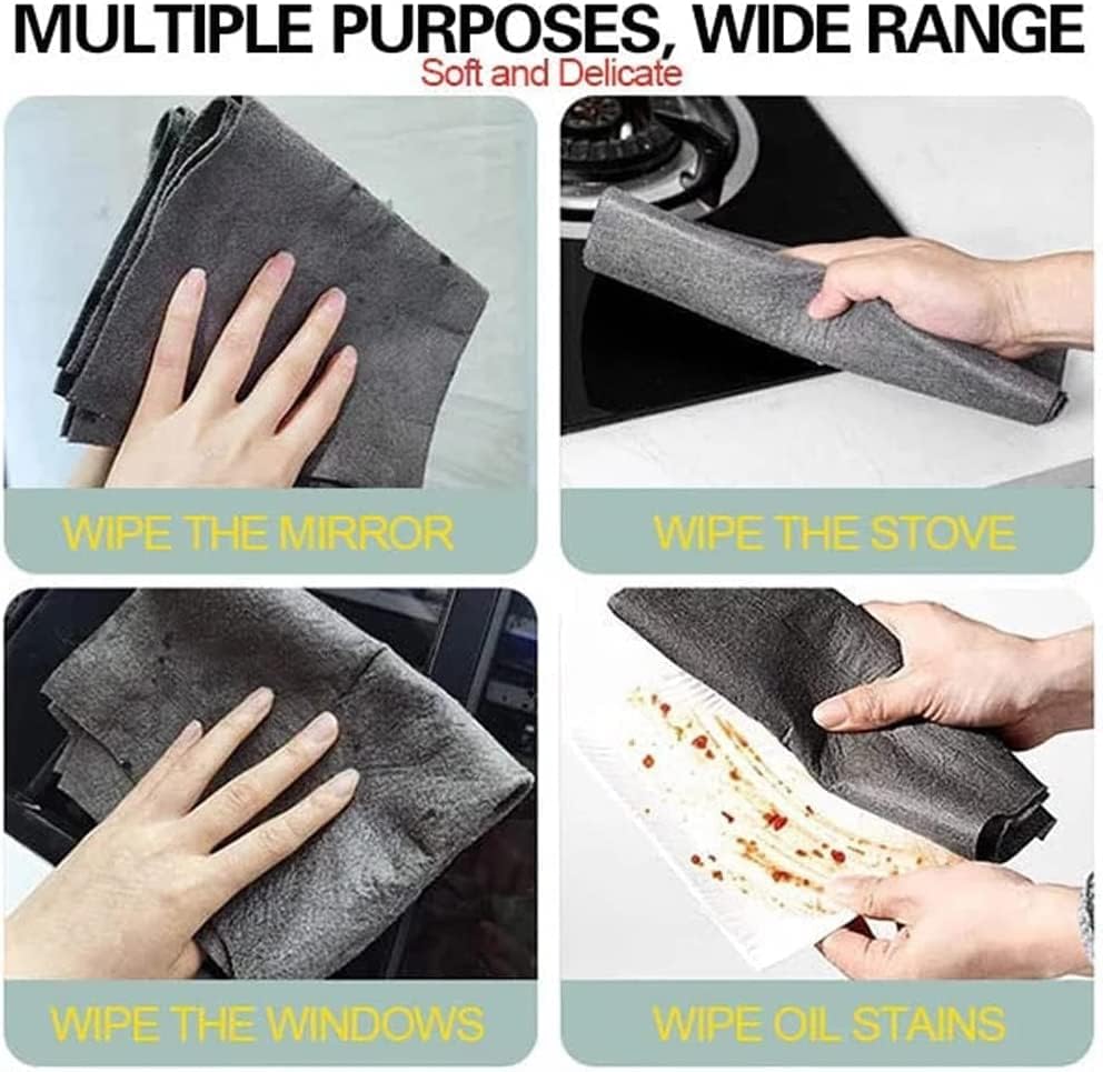 Paño de limpieza mágico grueso, 510 piezas de paños de limpieza milagros sin rayas, reutilizables, sin pelusas, toallas de microfibra multiusos para