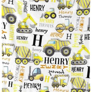 Manta de camión de construcción personalizada, manta de bebé con nombre, mantas personalizadas para bebé niño, manta de bebé para niños Manta de camión de construcción personalizada, manta de bebé con nombre, mantas personalizadas para bebé niño, manta de bebé para niños