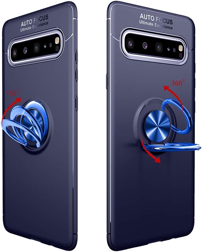 Asuwish Funda compatible con Samsung Galaxy S10 5G y protector de pantalla de vidrio templado, soporte de anillo, soporte de soporte, accesorios de