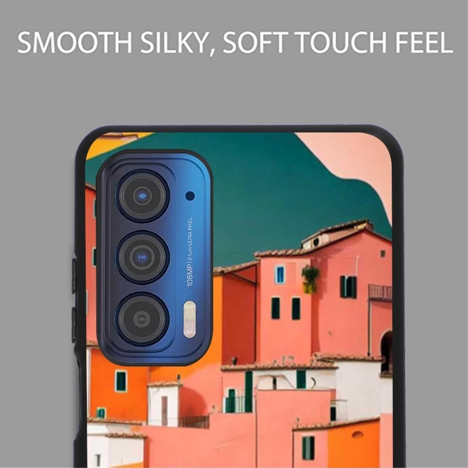 Compatible con Motorola Moto Edge 2021Edge 5G UW House Case, arte de color mínimo, diseño de paisaje estético para Moto Case Niñas Niñas Niños Funda