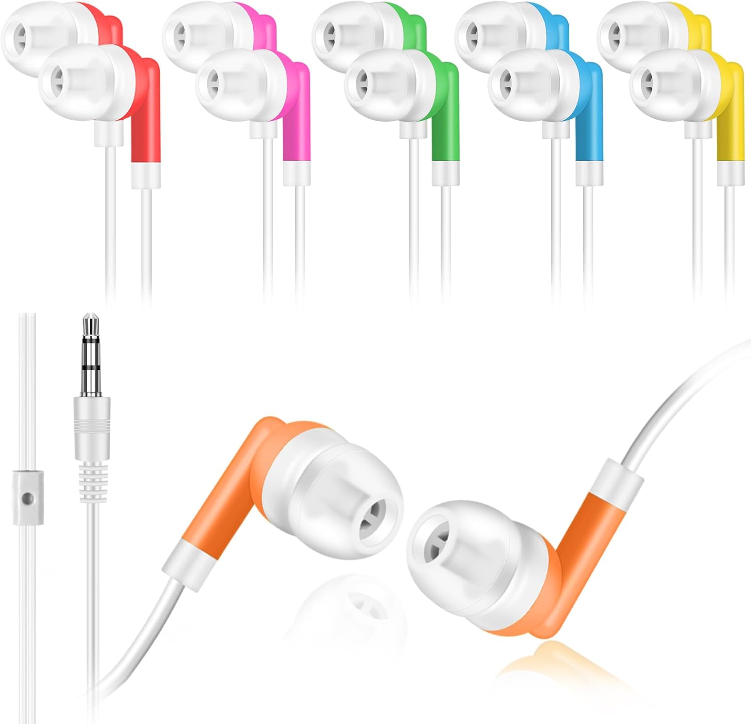 ZNXZXP Ladont – Paquete de 60 auriculares para niños y niñas pequeños adultos (6 colores mixtos)