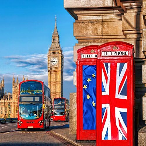 Yeele Telones de fondo Big Ben de 6 x 6 pies para fotografía, puente de Londres, torre de reloj, cabina de autobús rojo, fondo de fotos, vinilo de