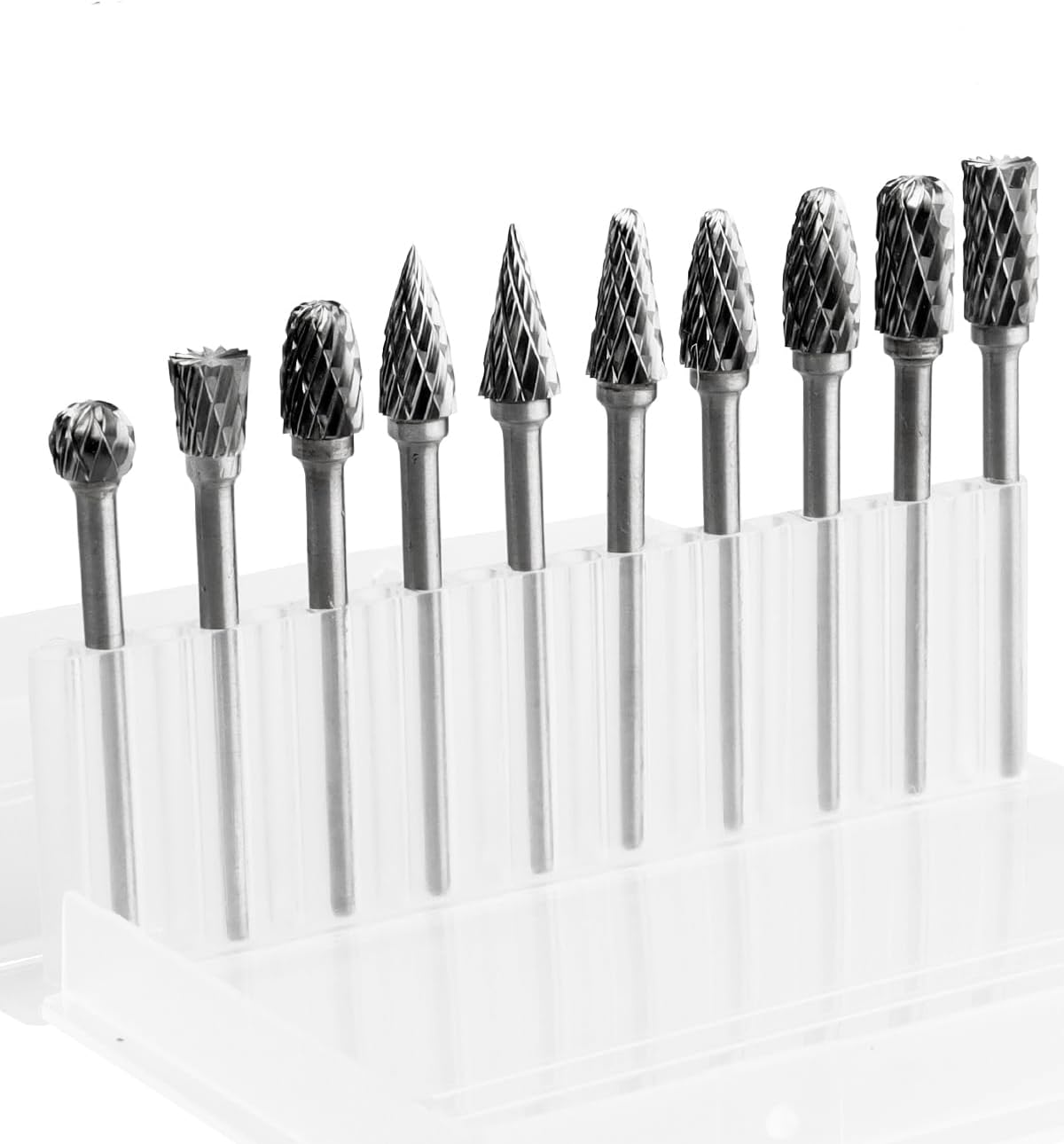 Rocaris Juego de fresas de carburo -10 piezas de vástago de 18 pulgadas, brocas de tungsteno para metal y piedra y tallado de madera, molienda,