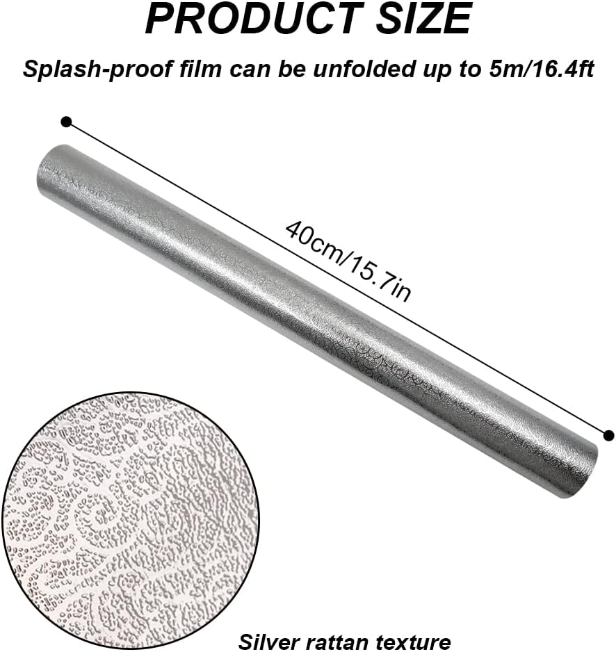 Papel tapiz para salpicaduras de cocina, 15.7 x 196.8 pulgadas, papel de contacto, autoadhesivo a prueba de aceite, resistente al calor, adhesivo de