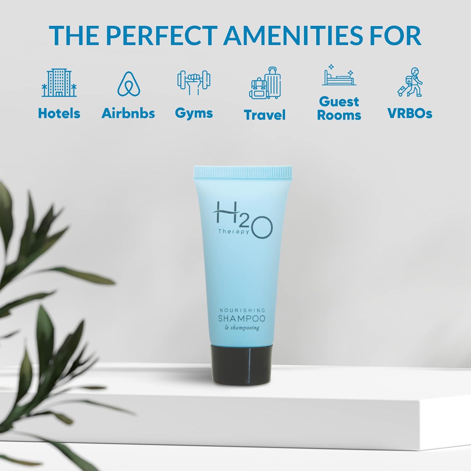H2O Therapy Champú, hotelería tamaño viaje, 0.85 oz (caja de 20)