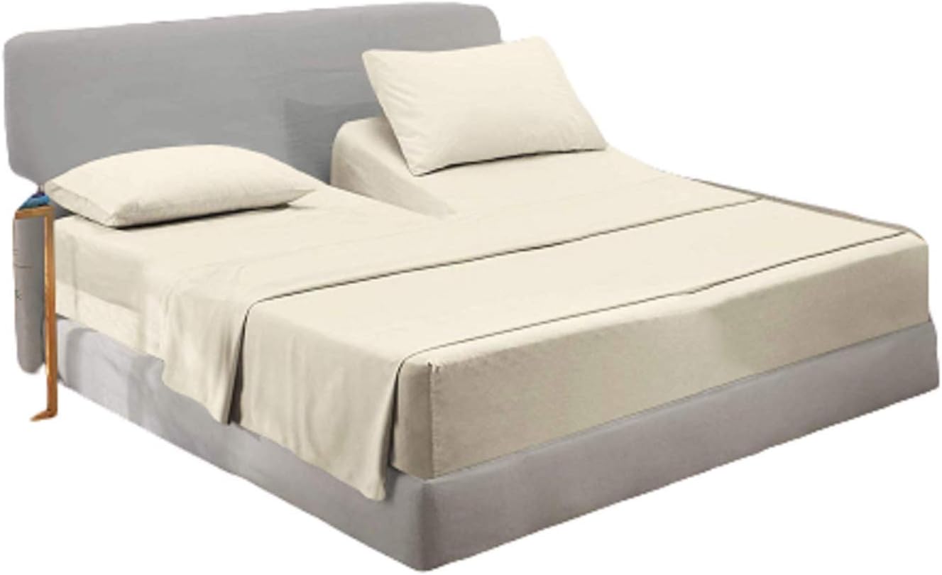 Sábanas de tamaño King Flex Top para cama de número de sueño, sábanas de 39 pulgadas con bolsillo profundo de hasta 18 pulgadas, juego de sábanas