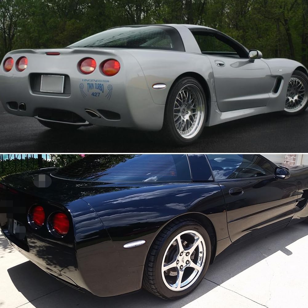 Blanco LED ahumado lente para 1997-2004 Chevrolet Corvette C5 parachoques trasero lateral Fender Marker luces de señal de giro OEM # 16523536