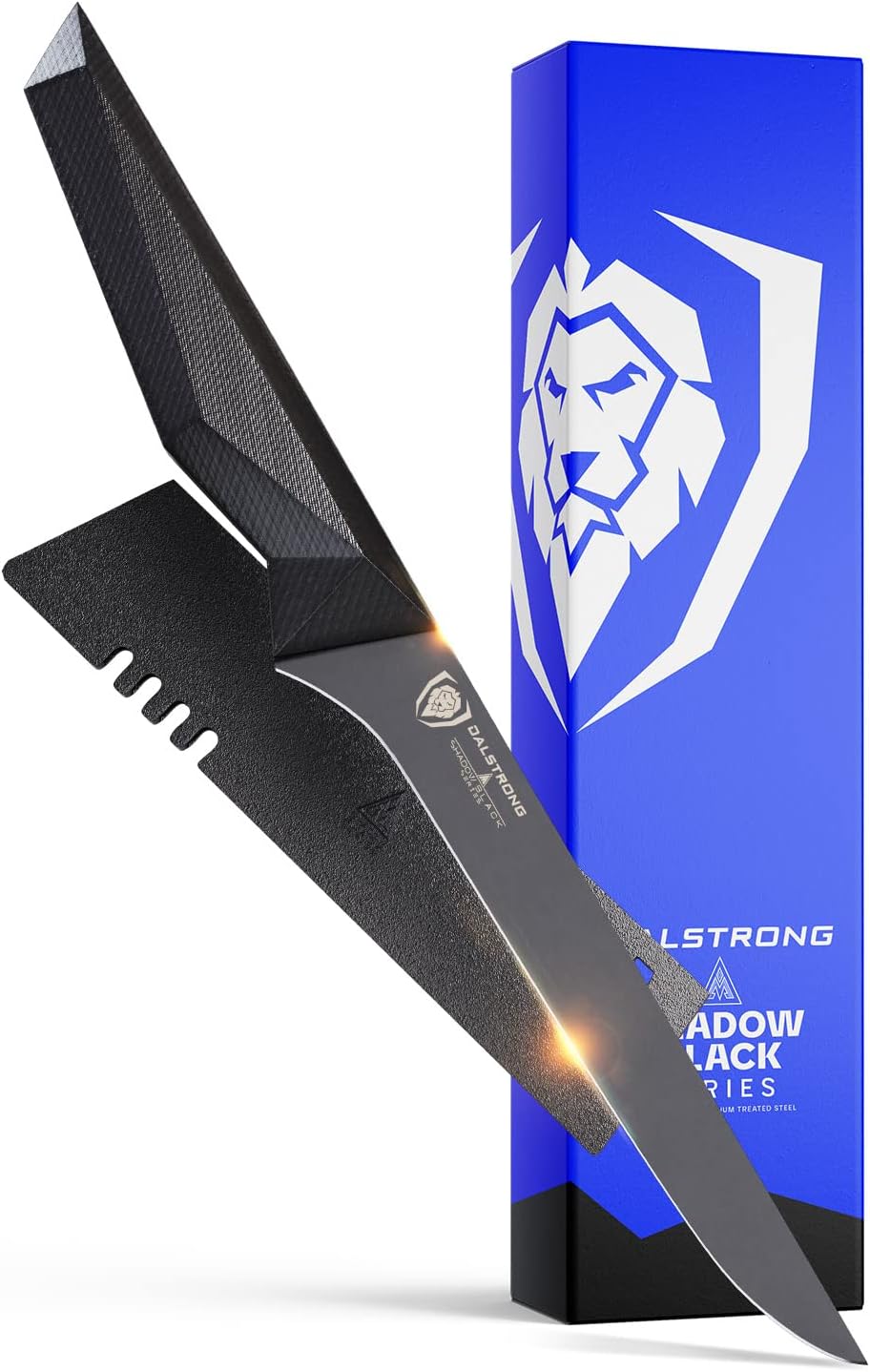 Dalstrong – Shadow Black Series – Cuchillo de acero HC alemán con revestimiento de nitruro de titanio negro, Acero HC alemán con revestimiento de