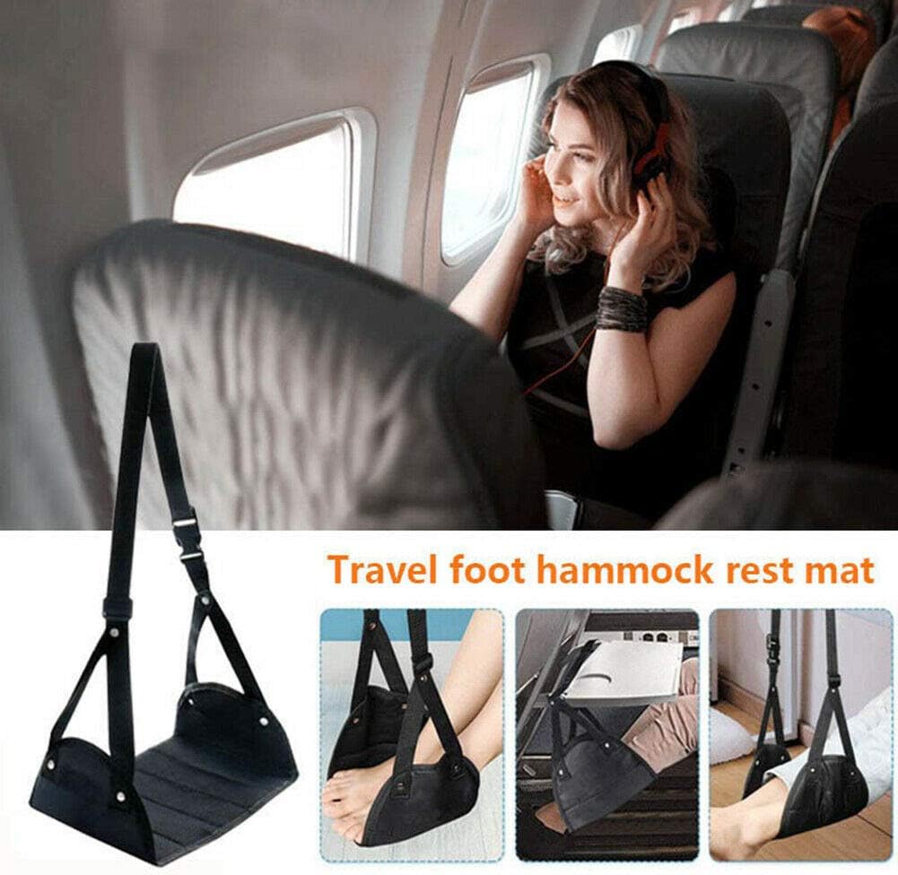 Hamaca para reposapiés de avión, accesorios de viaje portátiles que evitan la hinchazón y el dolor. El transporte de vuelo proporciona relajación y