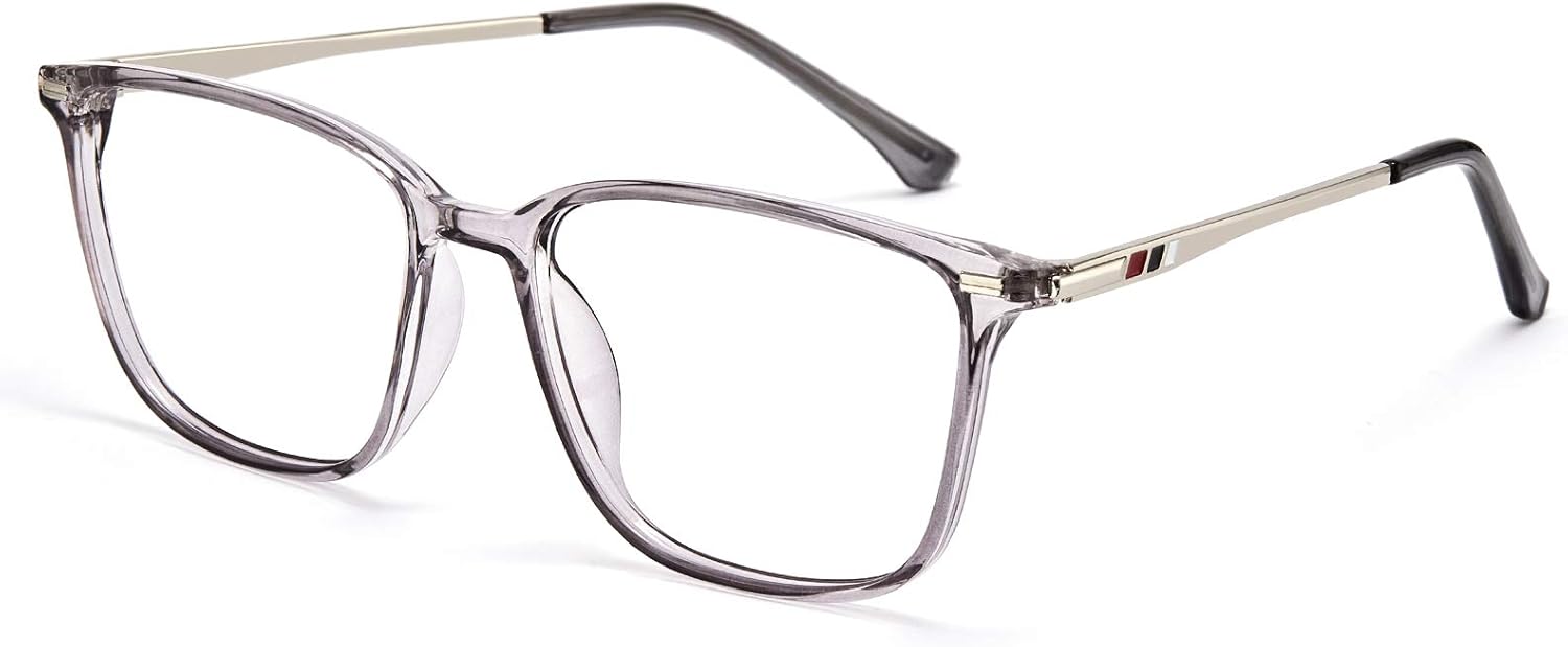 Cyxus Gafas de bloqueo de luz azul para hombres y mujeres, gafas de juegos de computadora rectángulo TR90 marco anti fatiga ocular UV400