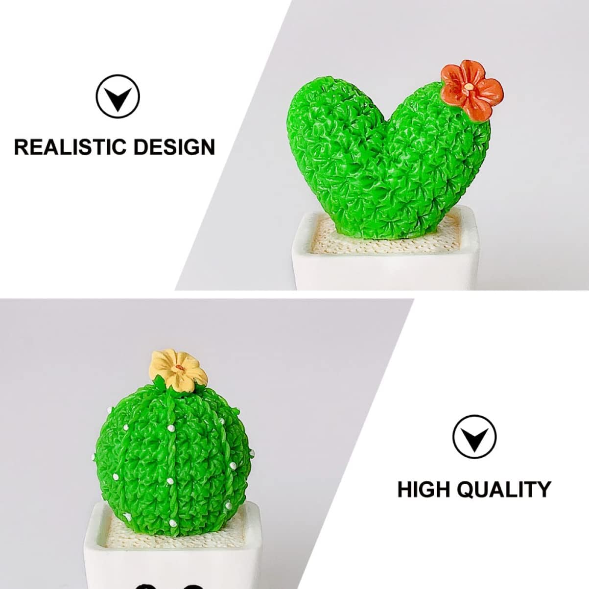 Abaodam 4 piezas de figuritas de cactus en maceta, decoración de cactus para el día de escritorio, centro artificial, regalos de adornos, decoración