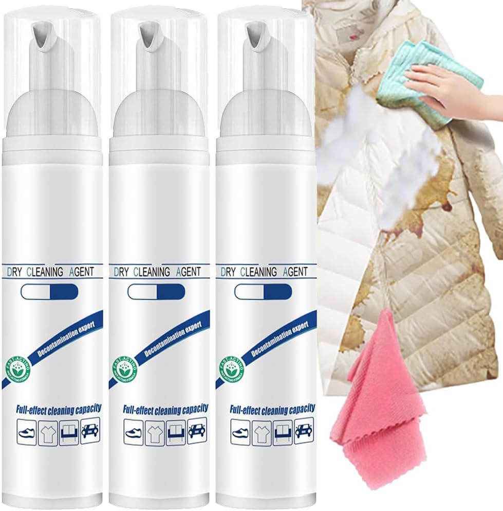 Limpiador de espuma seca, limpiador de espuma seca, removedor de manchas, limpiador de espuma seca para ropa, limpiador multiusos sin enjuague para