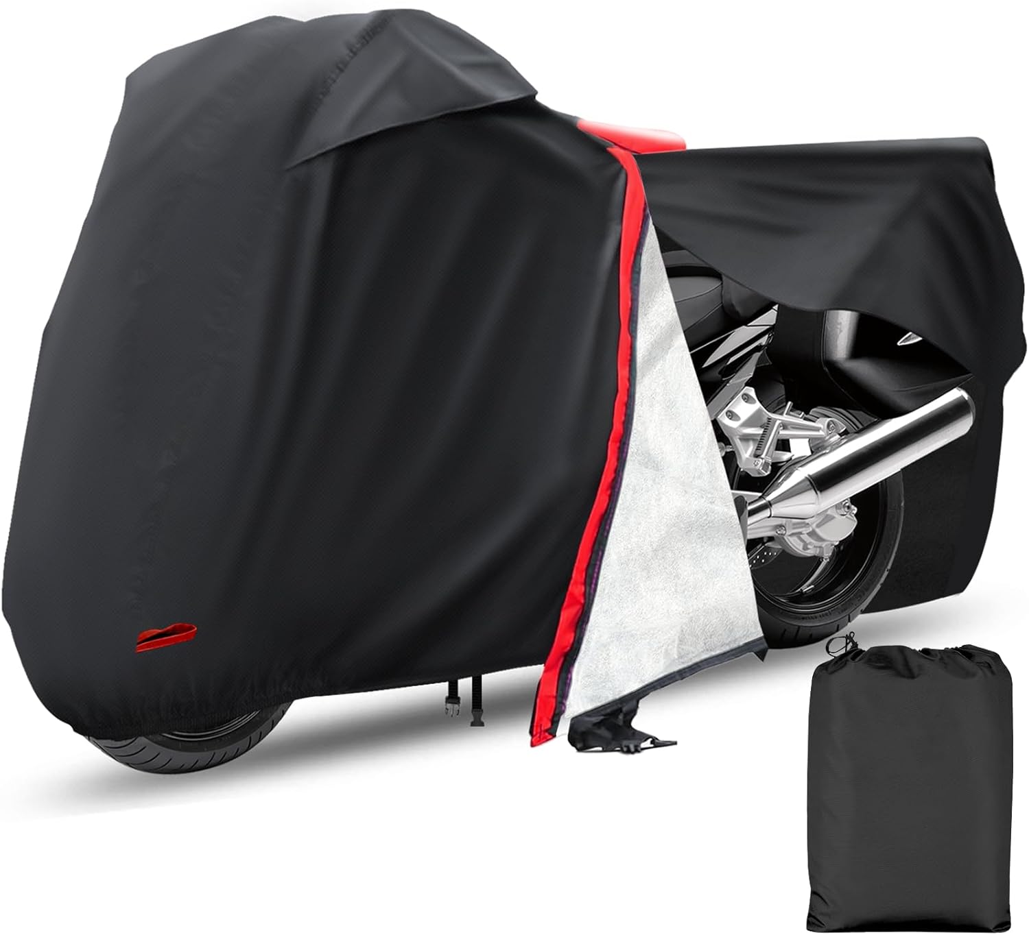 Funda para motocicleta, impermeable, con cremallera, para todas las estaciones, resistente al viento, alta resistencia al calor, al polvo y a la