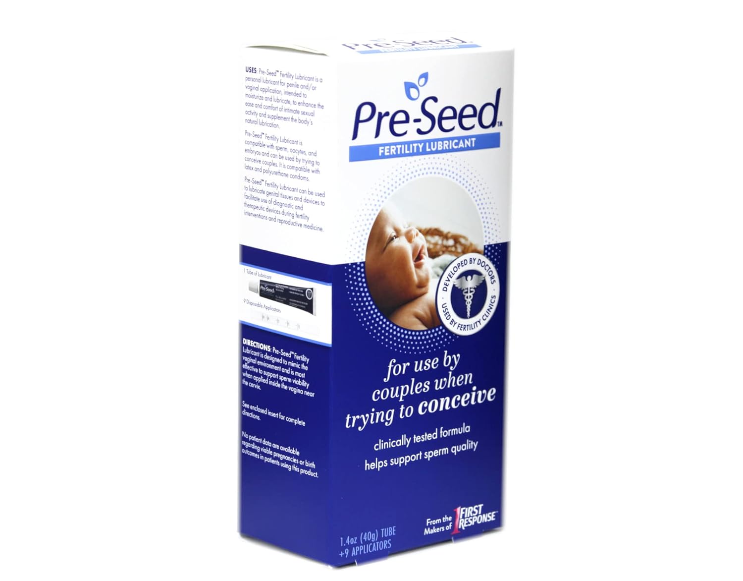 Pre-Seed Lubricante personal apto para fertilidad – Paquete de 9