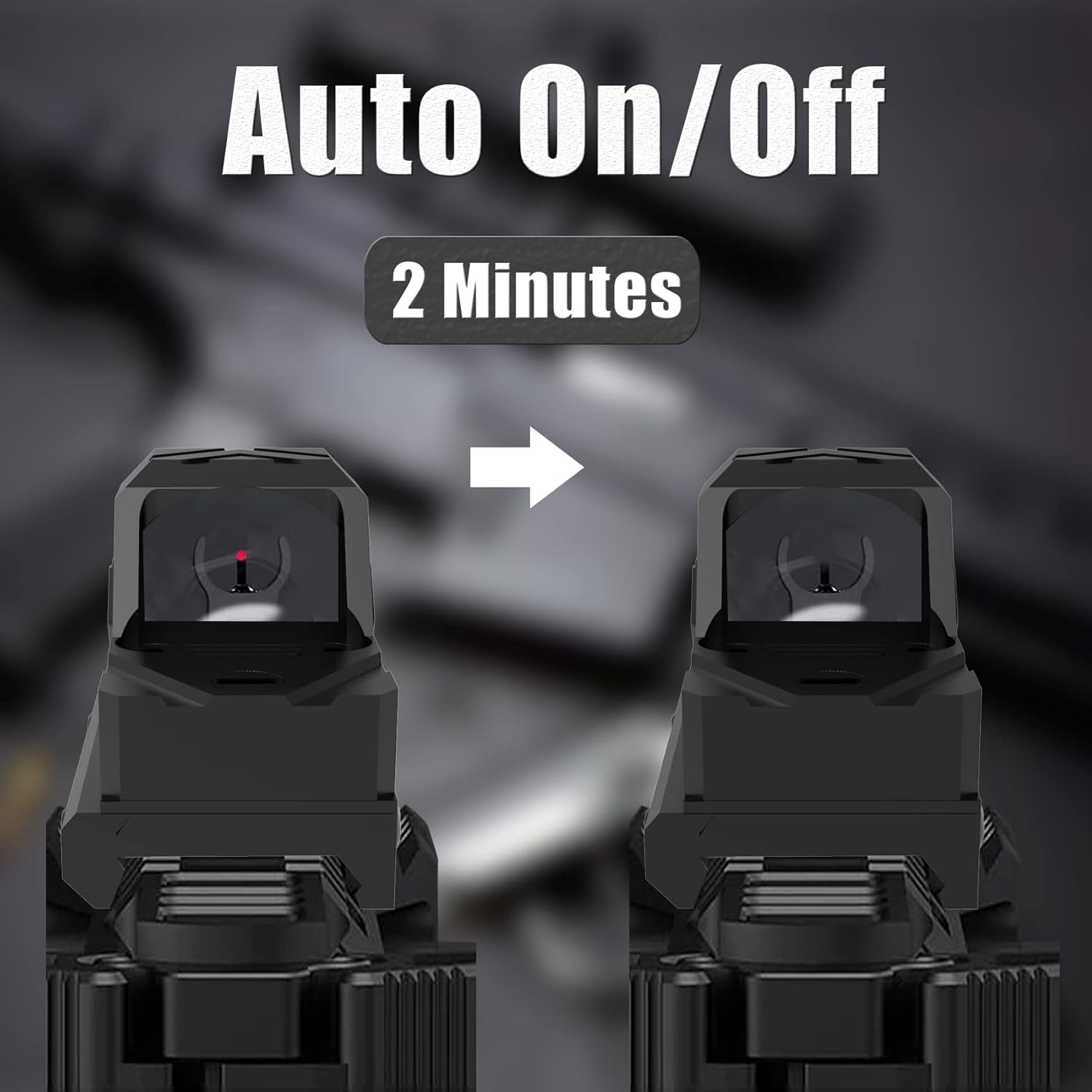 UUQ Mini reflejo de punto rojo Sight Shake Awake Vista óptica para rifles, pistolas y escopetas 2MOA, 12 ajustes de brillo rojo alcance para