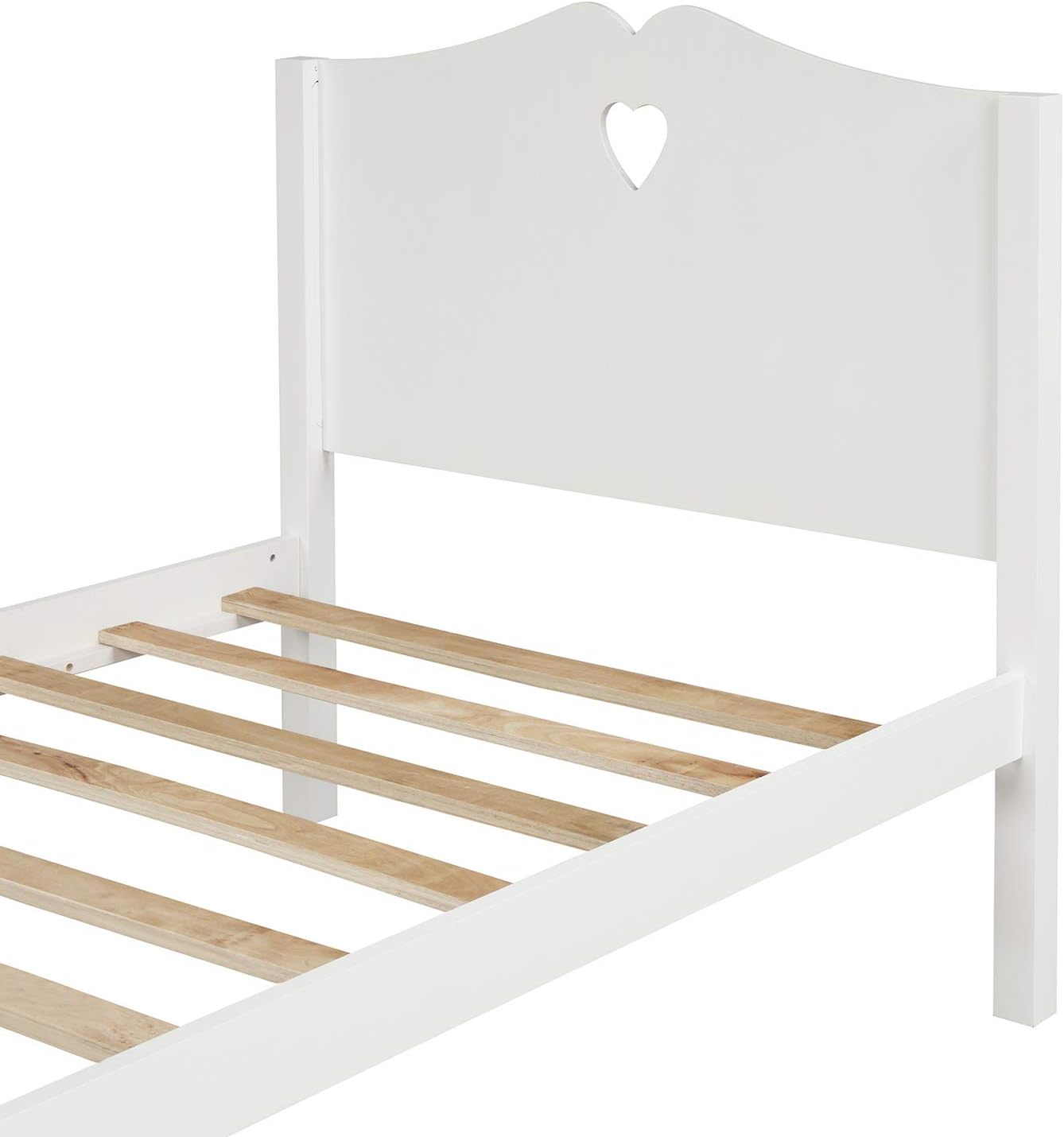 Harper & Bright Designs Base de cama individual con cabecero y estribo, cama de madera tamaño individual con soporte de listones de madera (nuevo,