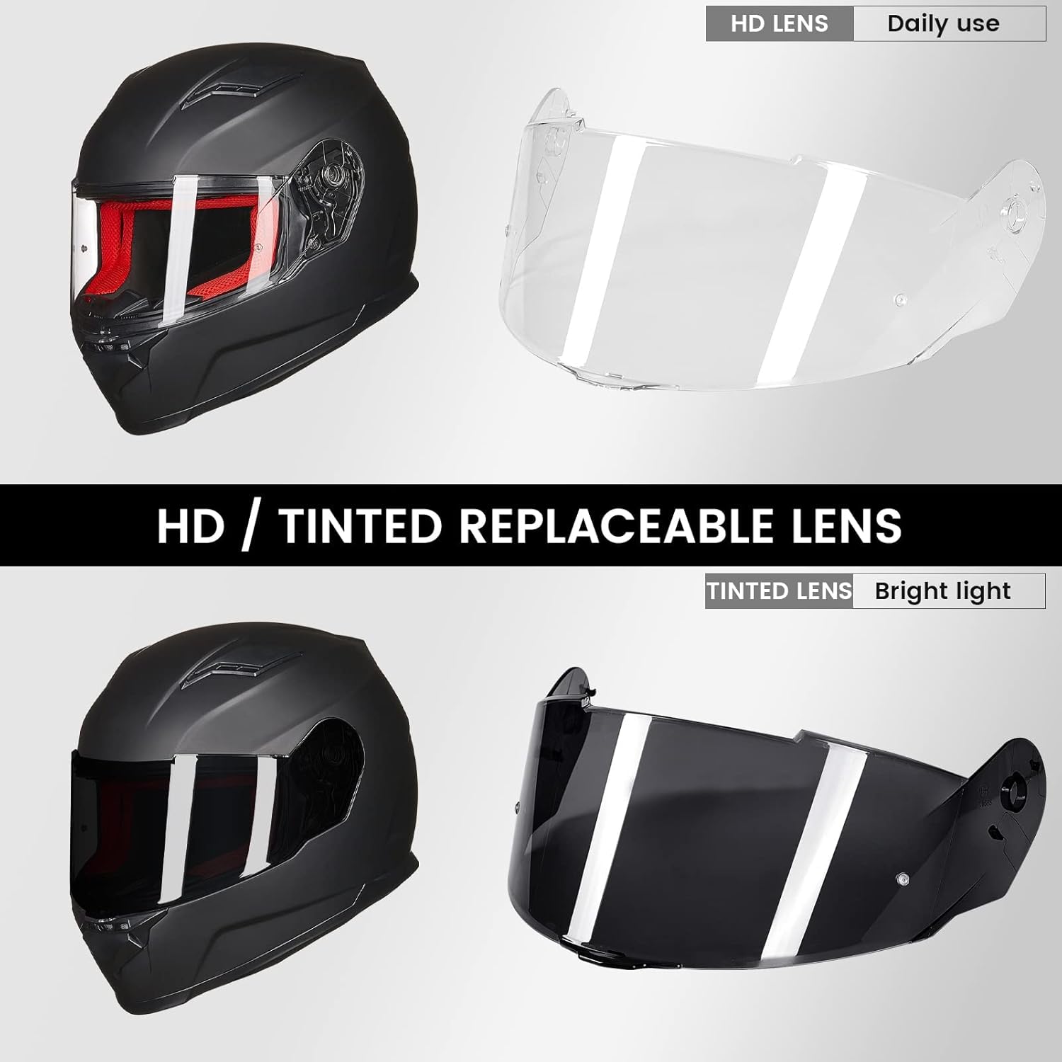 ILM Casco de motocicleta de cara completa para hombres y mujeres, casco deportivo dual Pinlock anti niebla para motos de nieve para adultos, modelo