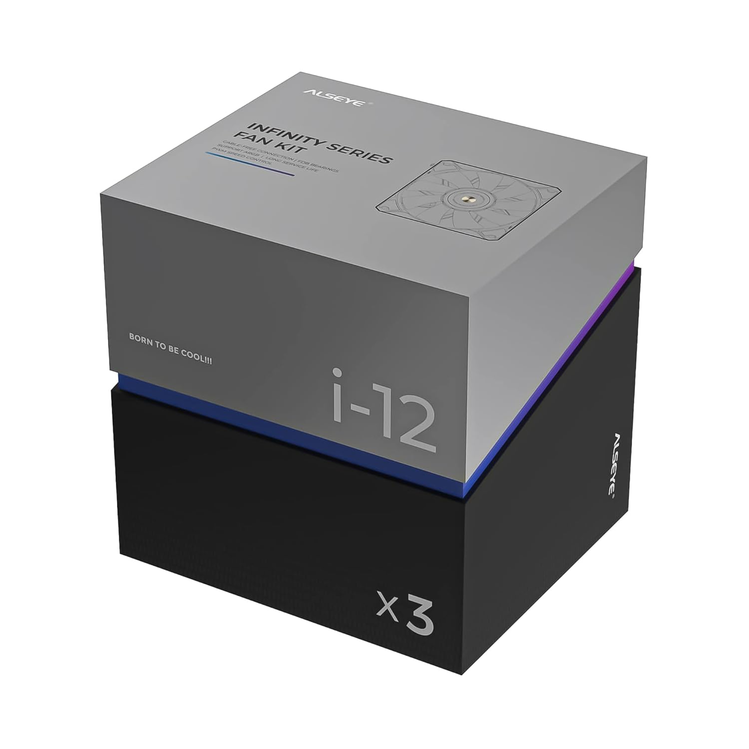 ALSEYE i12 Kit de ventilador de carcasa de PC, tres ventiladores inalámbricos ARGB y PWM con estructura de conexión a presión (kit i12 blanco)