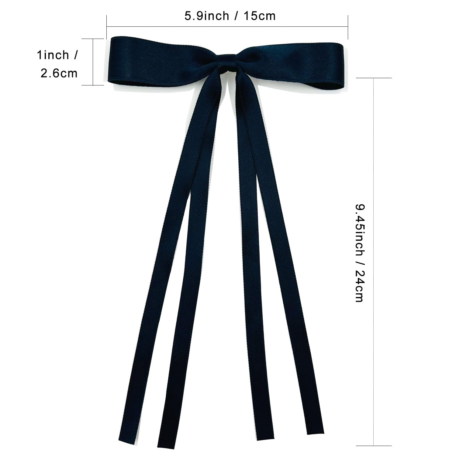 Pinzas para el cabello para mujer, lazo con borla y cola larga, clip para niña, accesorios sólidos, pasadores y lazo de garra (azul marino, blanco,