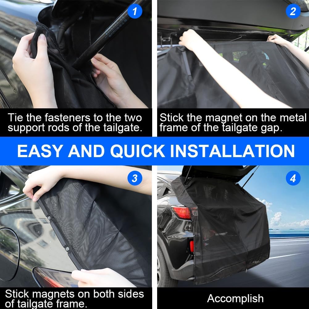 Mosquitera magnética transpirable para puerta trasera de automóvil, pantalla de malla transpirable para SUV, MPV, privacidad, protección UV,