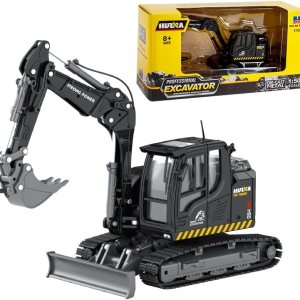 Gemini & Genius – Excavadora negra con orugas, juguete de construcción de excavadora a presión a escala 150, modelo de vehículo con giros de cabina Gemini & Genius – Excavadora negra con orugas, juguete de construcción de excavadora a presión a escala 150, modelo de vehículo con giros de cabina