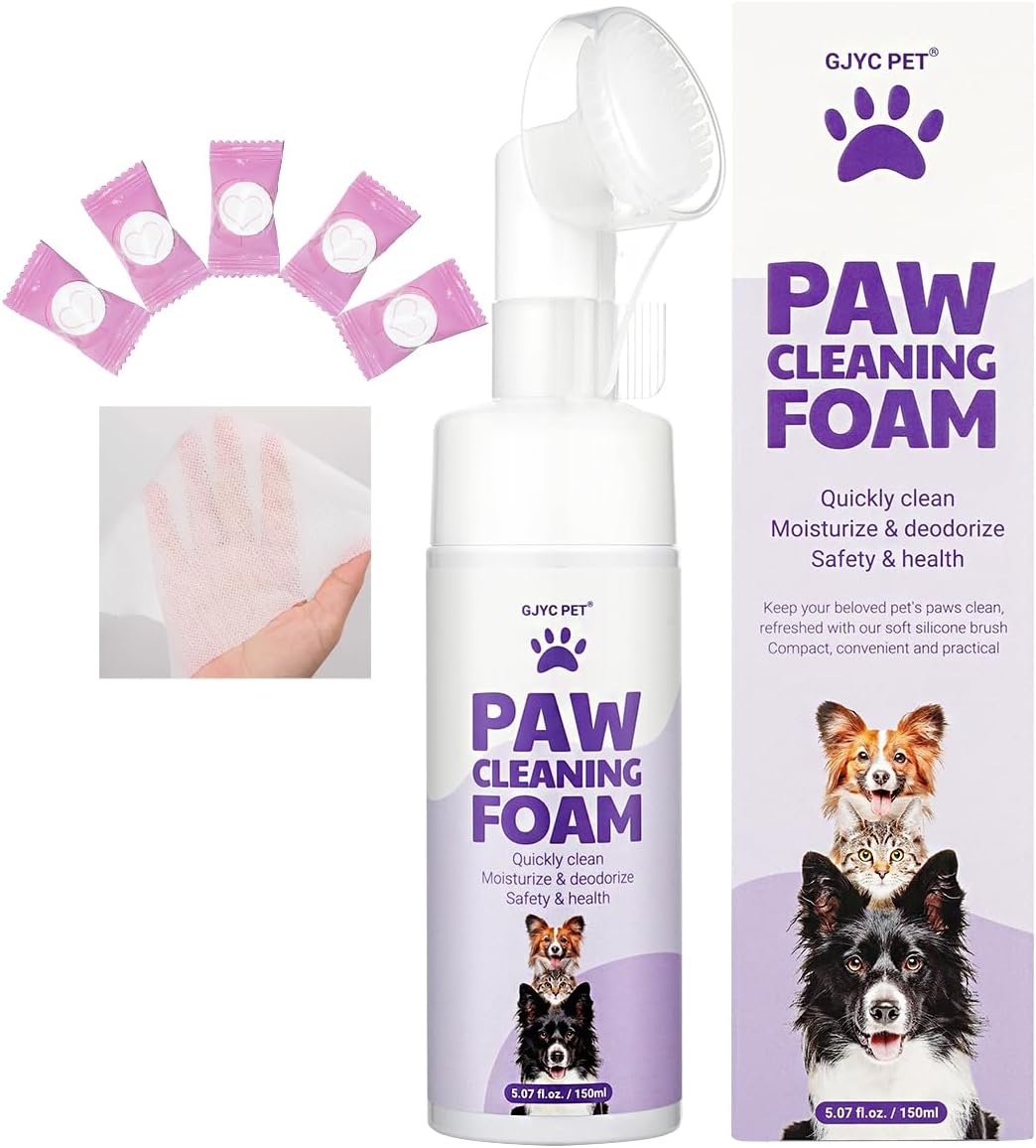Limpiador de patas sin enjuague con espuma sin agua, limpiador de patas con limpiador de silicona mejorado, espuma mágica natural a base de plantas,