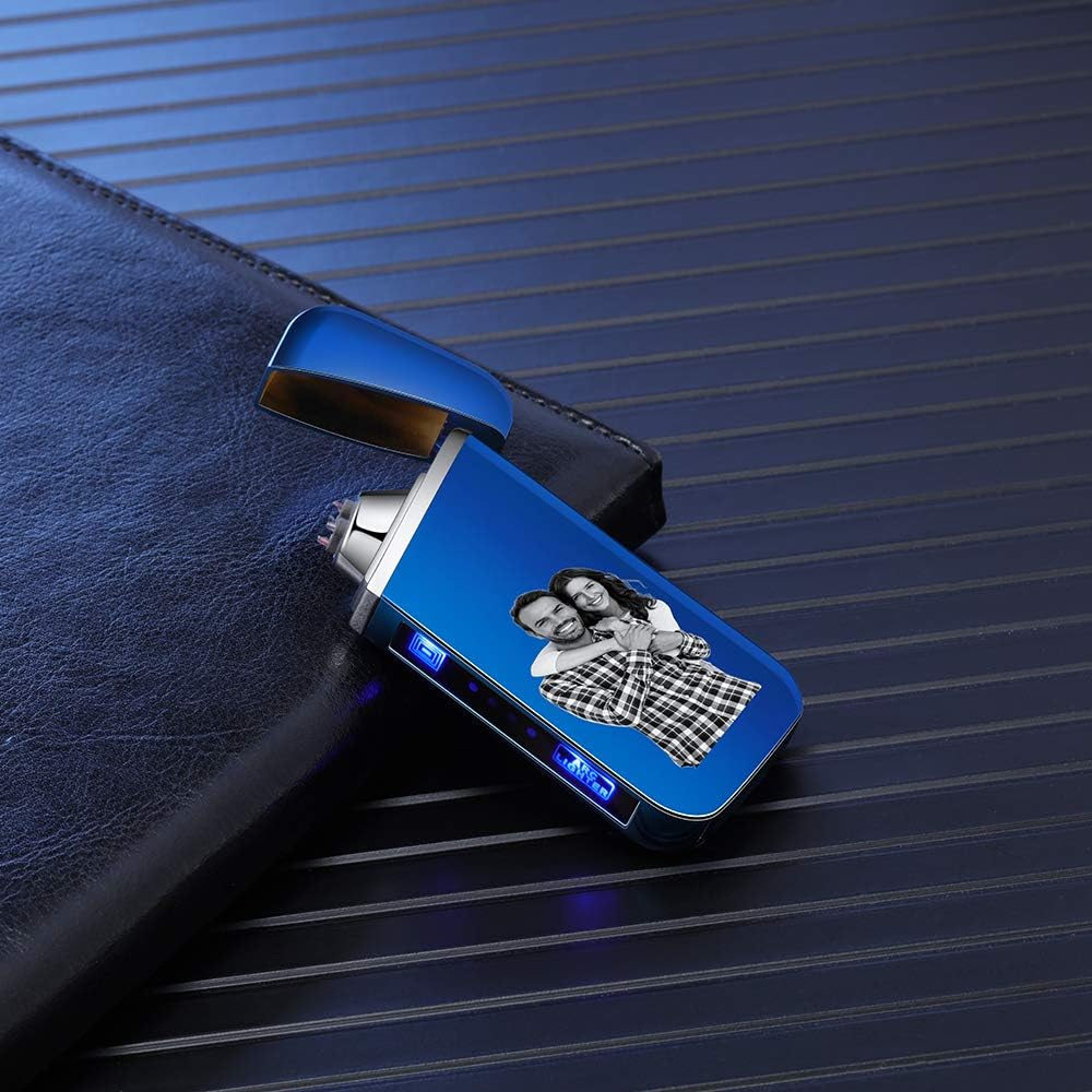 kaululu Encendedor de fotos personalizado, encendedor USB personalizado para hombres, encendedor grabado por USB, recargable por USB, para camping,