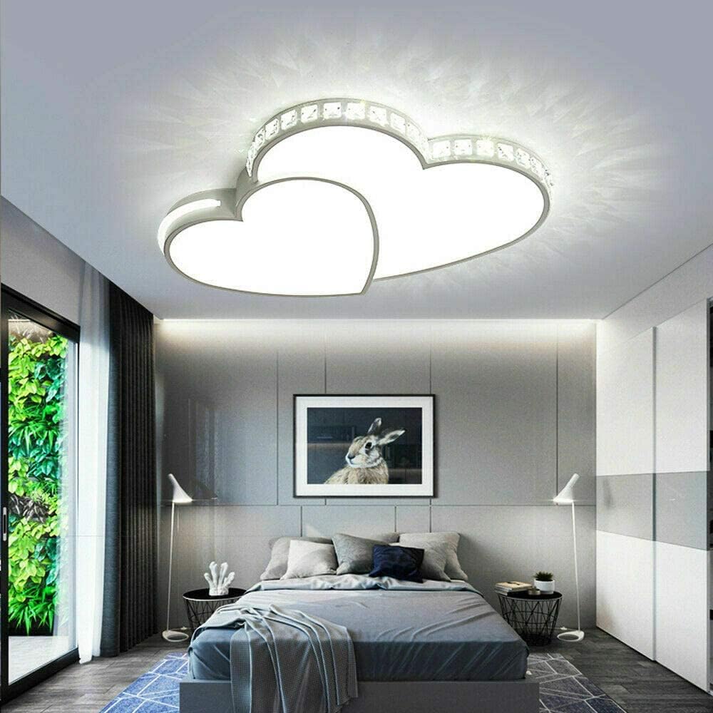 Lámparas de techo LED creativas de 20.47 pulgadas, lámparas de techo modernas de acrílico de montaje empotrado, luz de techo en forma de corazón,