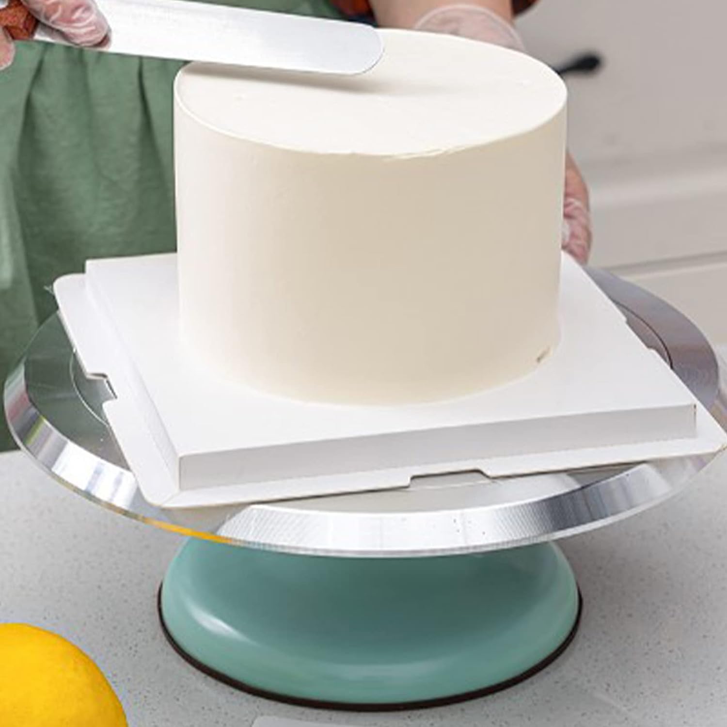Tocadiscos para tartas, soporte giratorio duradero y estable para decoración de tartas de 10 pulgadas para chefs para suministros de decoración de