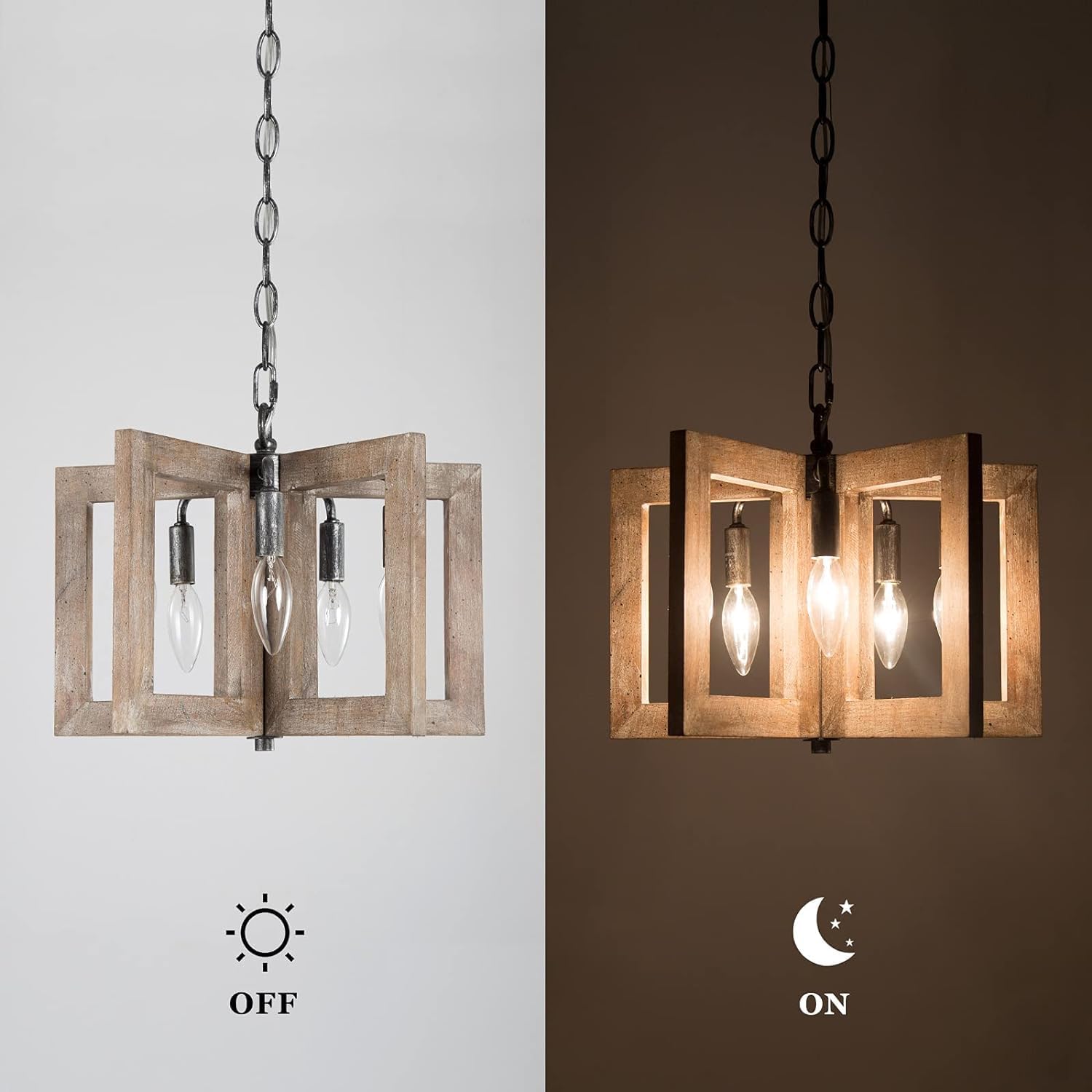 Lámpara de araña de granja, lámpara de madera para isla de cocina, 5 lámparas rústicas para comedor, vestíbulo, entrada