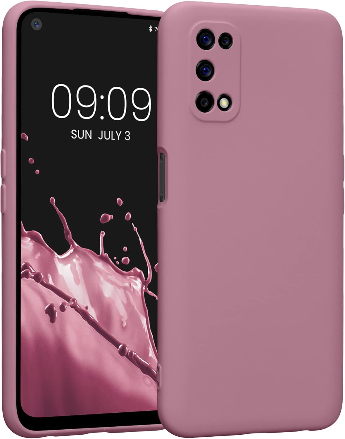 kwmobile Funda compatible con Realme 7 (5G) – Funda protectora delgada de TPU con acabado mate suave – Rosa oscuro