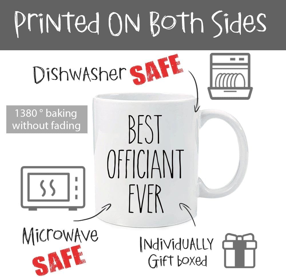 Qupoomafu Tazas de café Best Officiant Ever, tazas de café oficiales de boda, juego de tazas de café para parejas, juego de regalo de tazas de café
