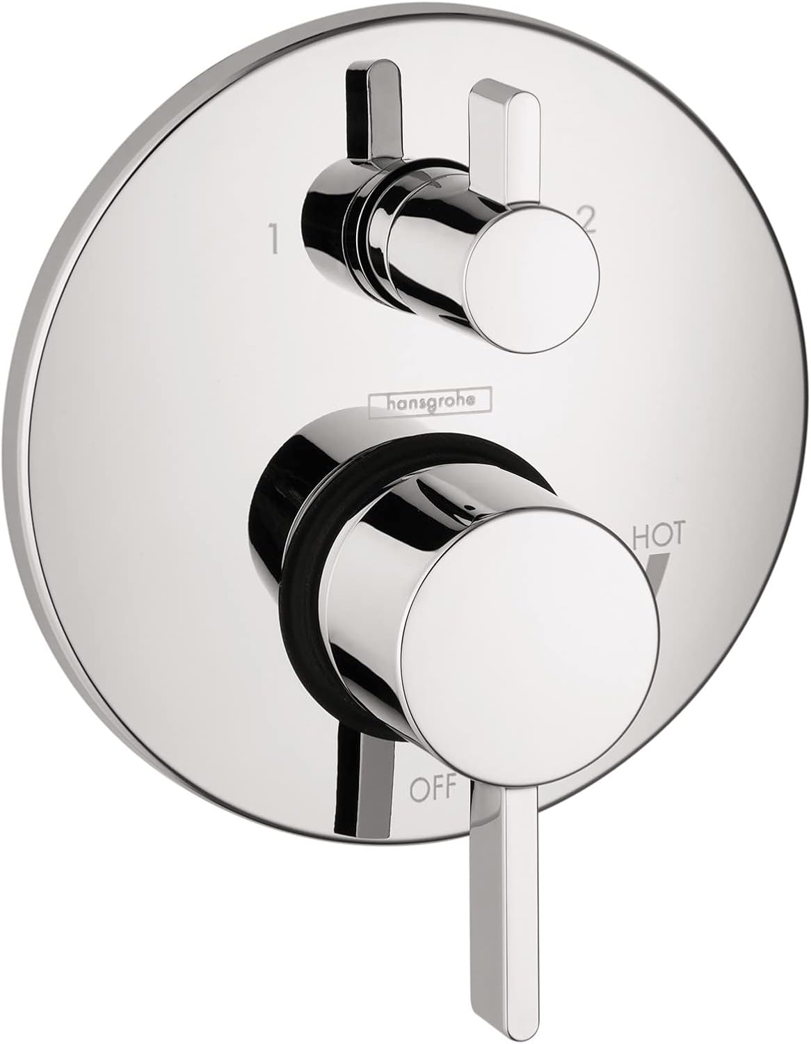 hansgrohe Ecostat Modern 27458003 – Válvula de ducha de equilibrio de presión de 7 pulgadas de ancho y 1850181, iBox Plus con topes de servicio y