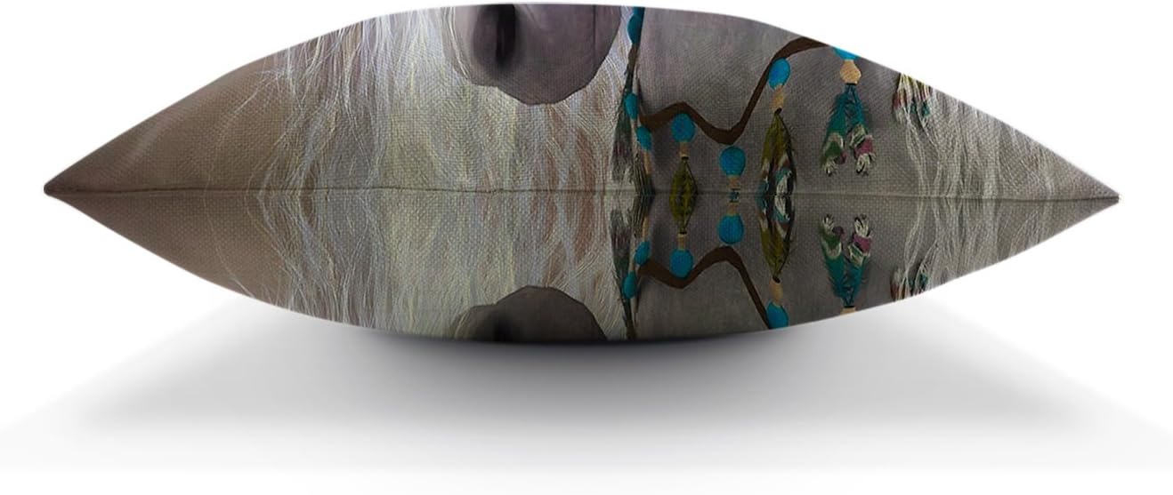HGOD DESIGNS Funda de almohada con diseño de caballo, hermoso caballo blanco africano, funda de cojín cuadrada estándar decorativa para el hogar