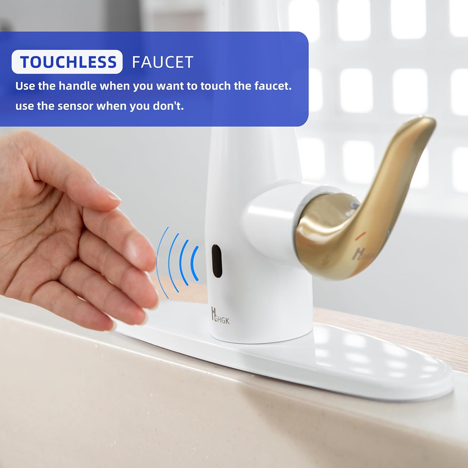 HGHGK Grifo de cocina sin contacto con dispensador de jabón y rociador extraíble, grifo de fregadero de cocina con sensor de una sola manija, diseño