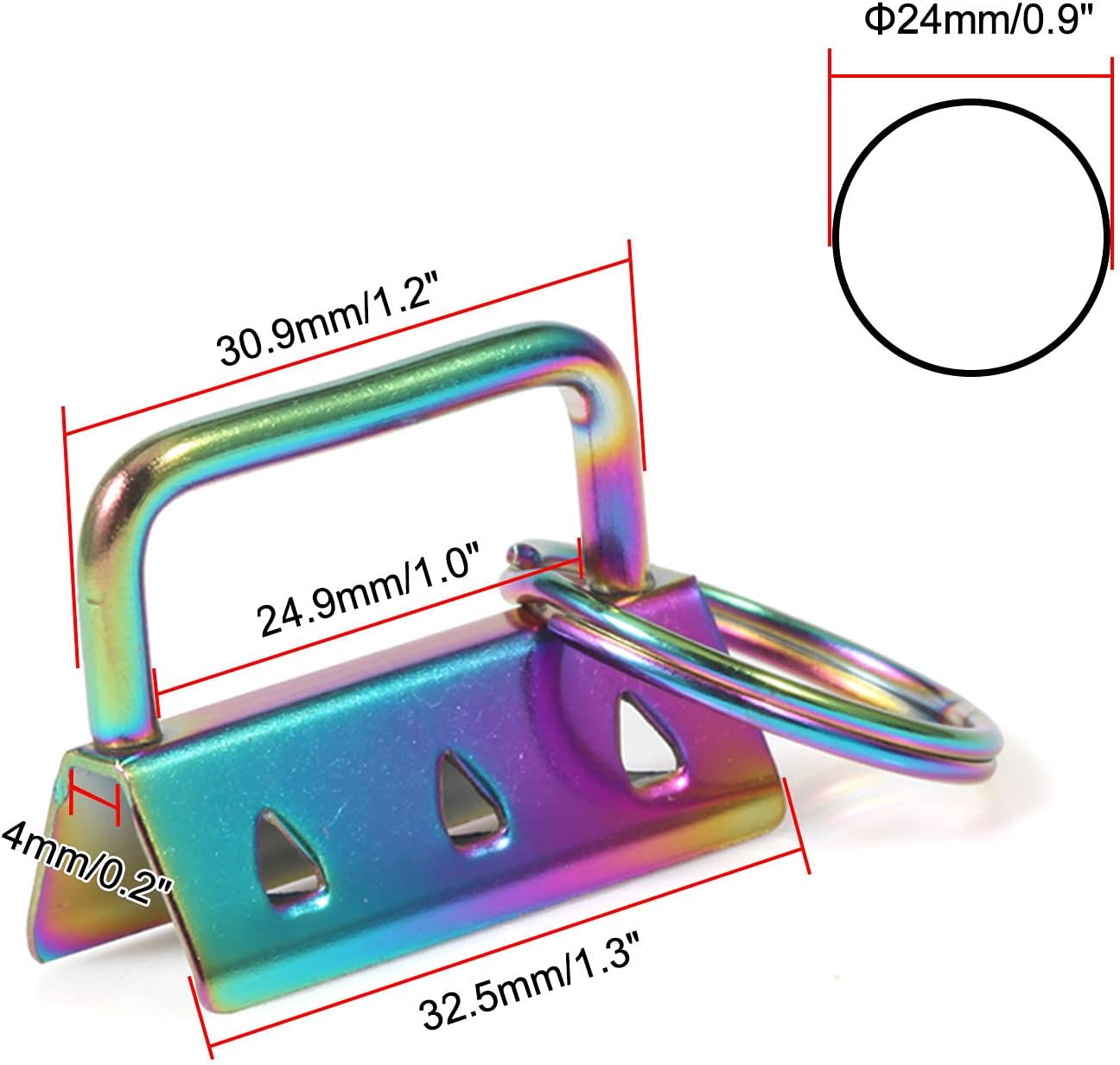 SPEEDWOX Juego de 20 piezas de llaveros con alicates para llavero, alicates para romper vidrio, Arco iris