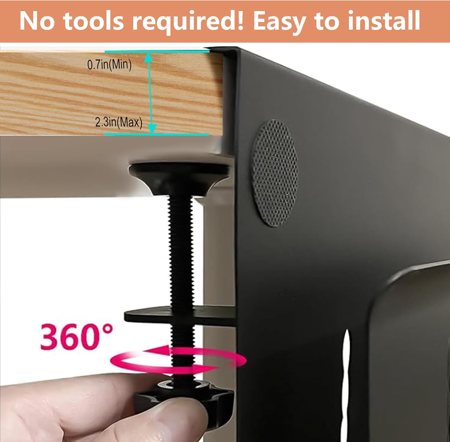 Almacenamiento lateral de escritorio, soporte vertical para laptop debajo del escritorio, organizador de escritorio colgante sin taladros, bandeja