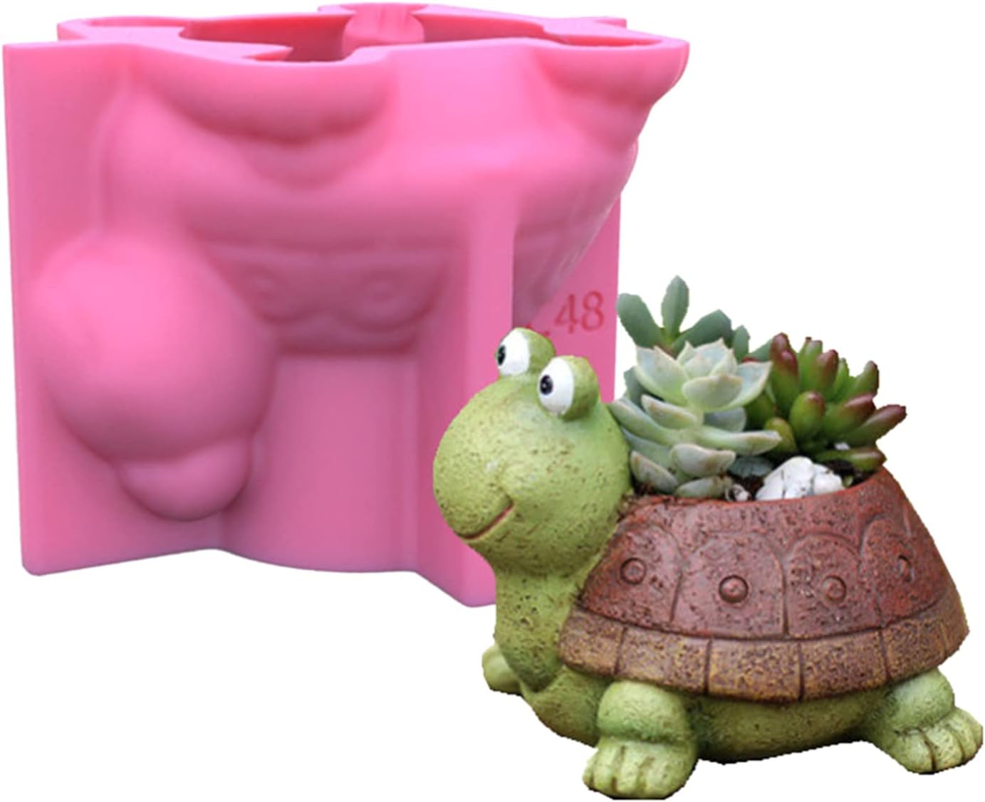 Molde de silicona para macetas de tortuga, molde de resina para suculentas, animales, divertido, lindo escritorio, hogar, D, maceta, moldes de