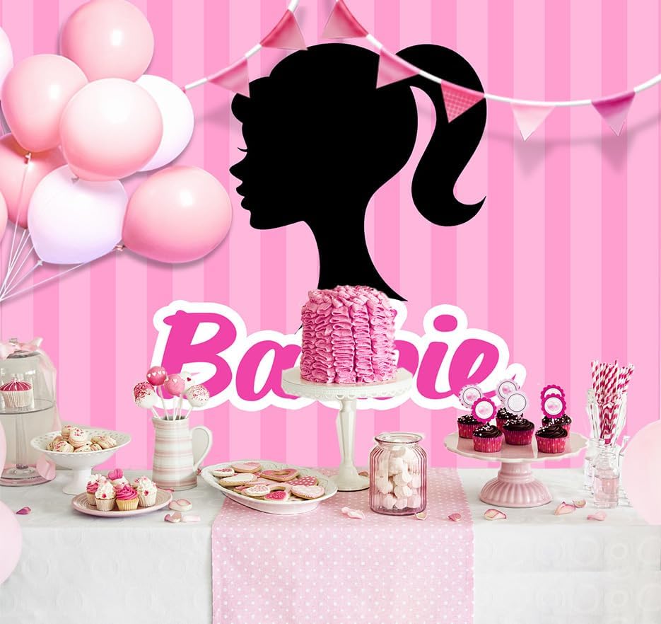WOLADA Telón de fondo de fotografía para fiesta de cumpleaños de niña de 10 x 8 pies, con temática rosa, fondo de fiesta de cumpleaños de princesa,