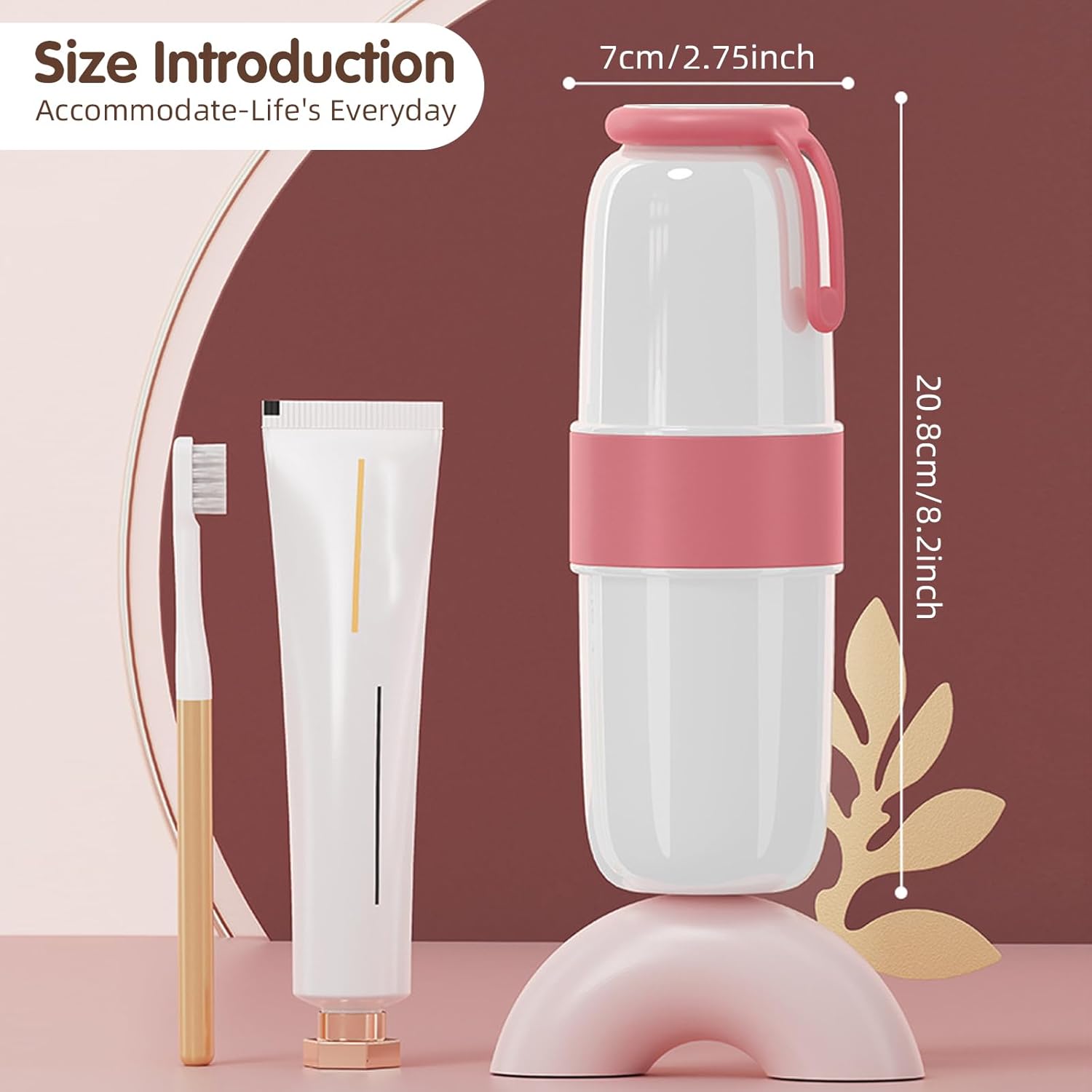 Estuche para cepillo de dientes de viaje, taza portátil multifunción para cepillos de dientes con mango de silicona, contenedor de cepillo de