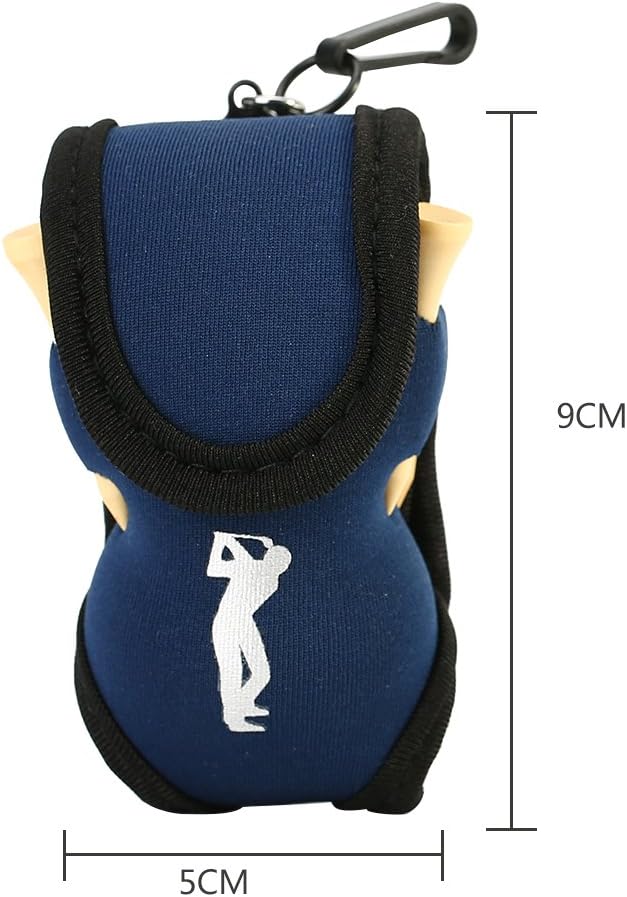 Tbest 3 colores portátil bolsa de golf bolsa pequeña cintura almacenamiento paquete incluye 2 bolas y 4 camisetas (azulnegro)